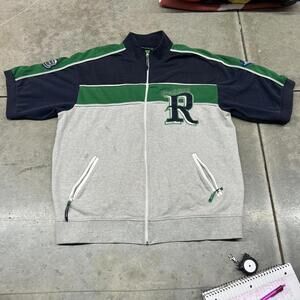 vintage rocawear big logo heavyweight zip up polo shirt size xxl